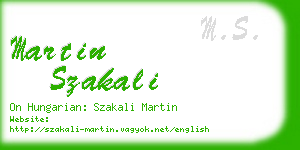 martin szakali business card
